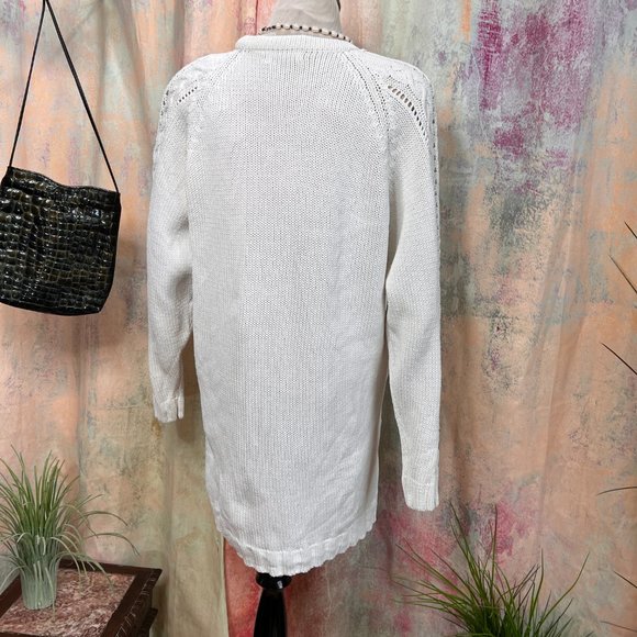 VTG📌Styled by Yorn  Long Sleeves Cotton Cardigan with Pockets & Cable Pattern - Picture 2 of 15